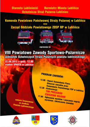 VIII POWIATOWE ZAWODY SPORTOWO - POŻARNICZE JEDNOSTEK OSP POWIATU LUBLINIECKIEGO - LUBLINIEC 2013 (2013-09-22)
