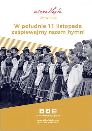 W południe, 11 listopada zaśpiewajmy razem hymn