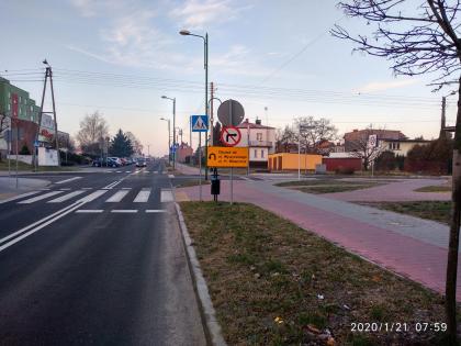 Dnia 21.01.2020 zostanie wprowadzona czasowa organizacja ruchu na drodze powiatowej nr 2348 S ul. Wyszyńskiego w Lublińcu