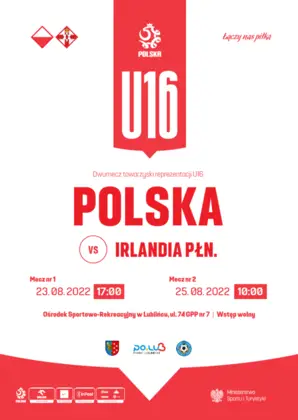 Towarzyski dwumecz w kategorii wiekowej U-16 reprezentacji Polski z reprezentacją Irlandii Północnej