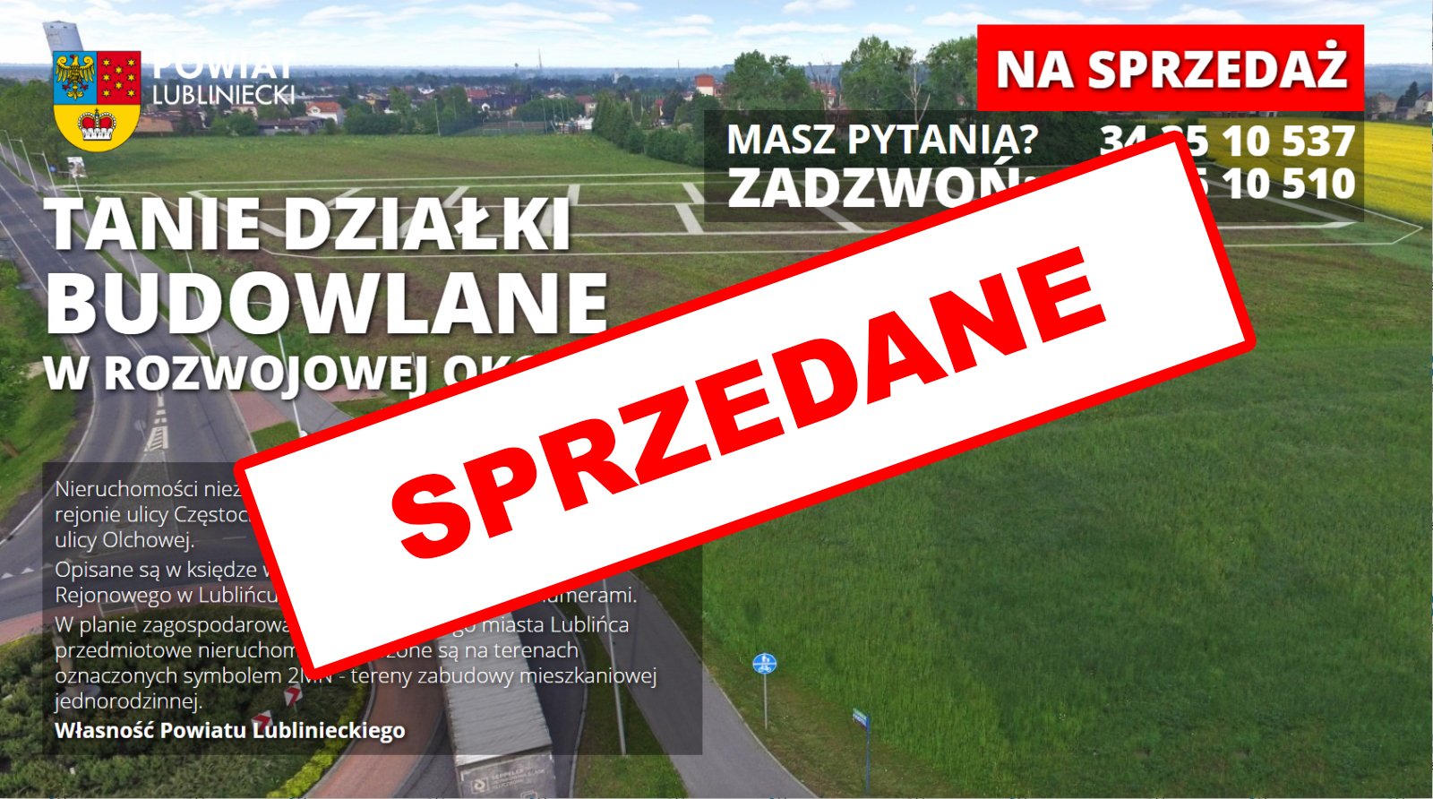 Na sprzedaż tanie działki budowlane w rozwojowej okolicy w Lublińcu