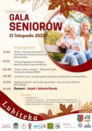 Zapraszamy na Galę Seniorów 21 listopada 2022 r.