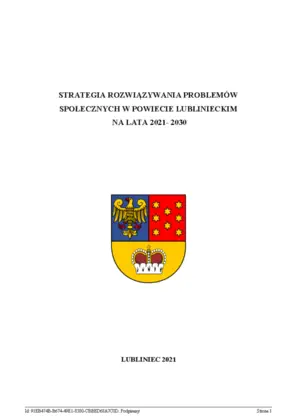 Strategii Rozwiązywania Problemów Społecznych w Powiecie Lublinieckim na lata 2021-2030